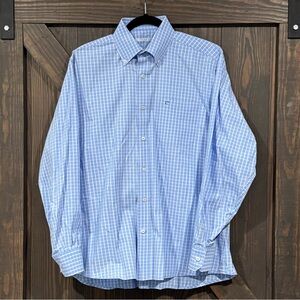 Southern Tide Men's‎ Blue White Plaid Button Down Long Sleeve Shirt Size Medium